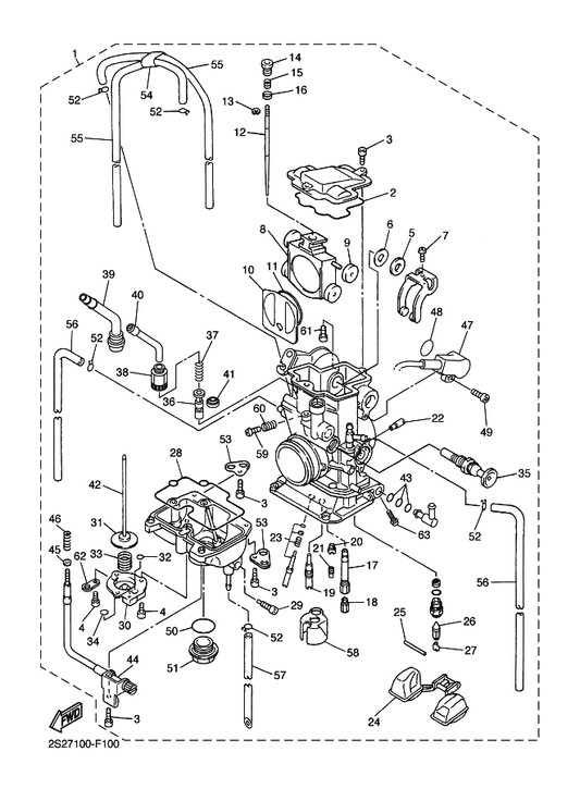 Yamaha 5XD-14947-00 . Jet, Needle — shown on the Carburetor parts diagram