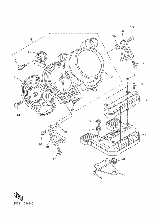 Yamaha 90480-14017 Grommet — shown on the Meter parts diagram