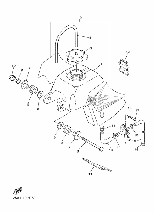 Yamaha 2SA-24240-00 Graphic Set — shown on the Fuel Tank parts diagram