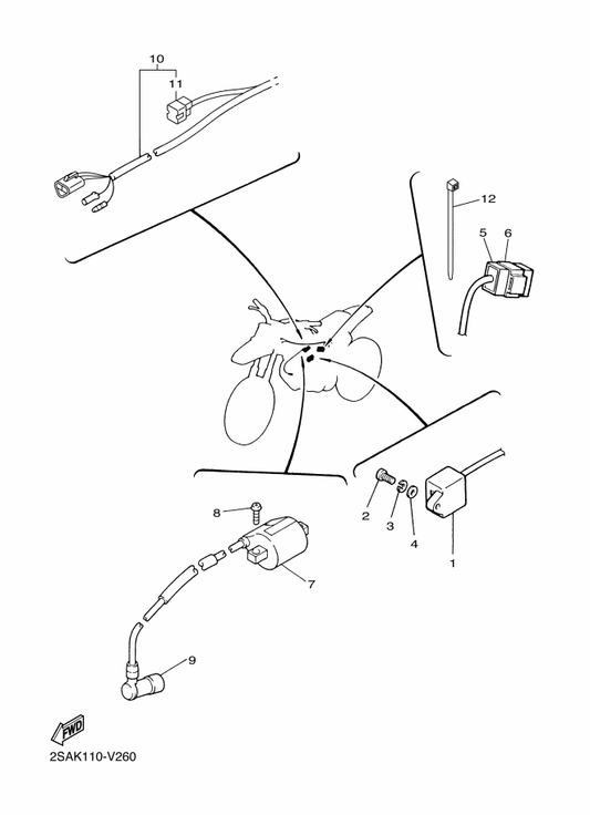 Yamaha 4JP-82310-05 Ignition Coil Assy — shown on the Electrical 1 parts diagram