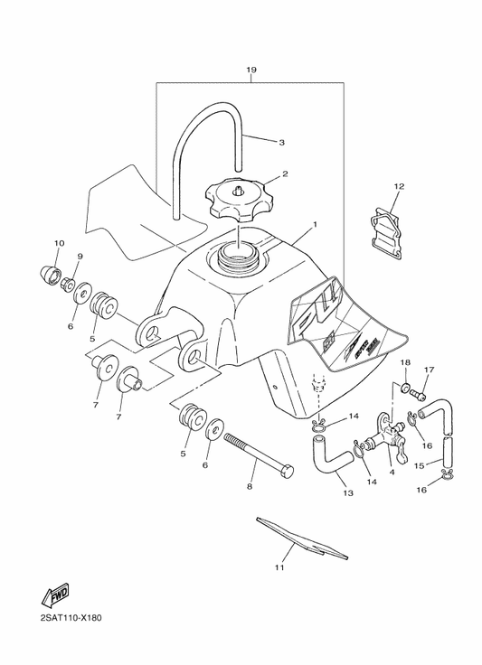 Yamaha 2SA-24240-80 Graphic Set — shown on the Fuel Tank parts diagram
