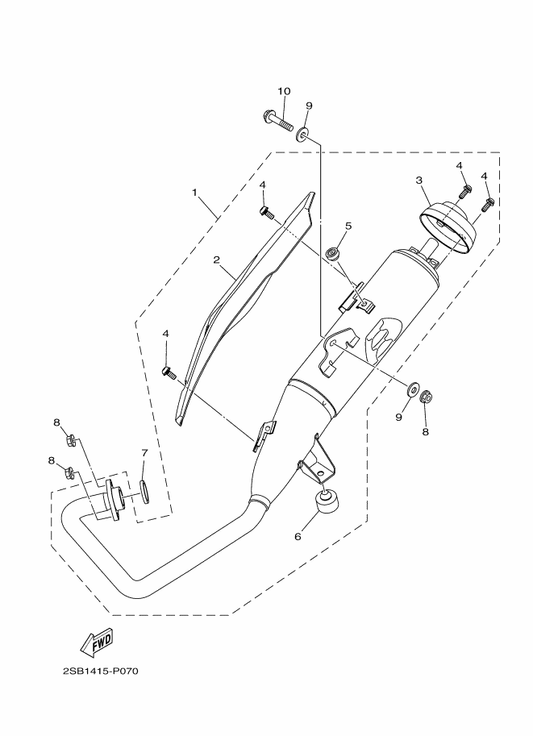 Yamaha 2SB-E4799-00 . Cap — shown on the Exhaust parts diagram