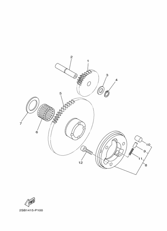 Yamaha 2SB-E5614-00 . Pin, Dowel — shown on the Starter Clutch parts diagram
