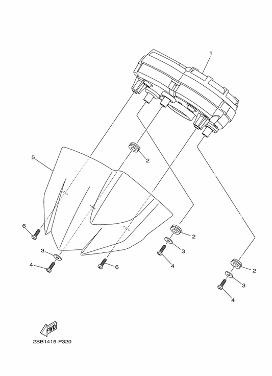 Yamaha BT4-H3500-00 Meter Assy — shown on the Meter parts diagram