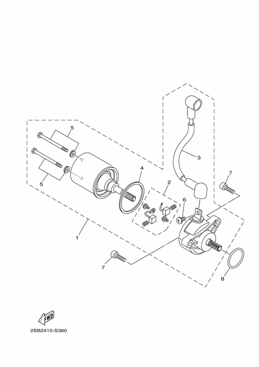 Yamaha 93210-29811 O-Ring — shown on the Starting Motor parts diagram
