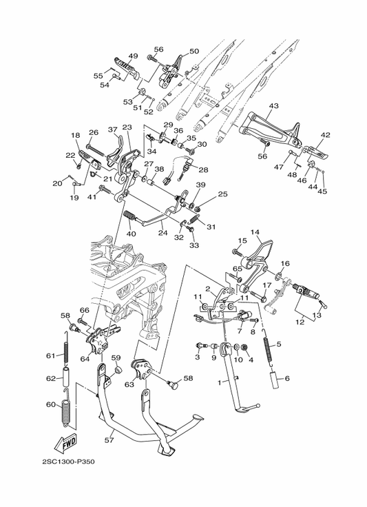 Yamaha 1RC-27267-00 Guide, Wire — shown on the Stand & Footrest parts diagram