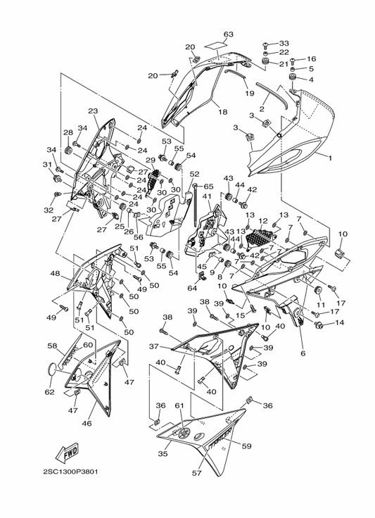 Yamaha 2PP-28391-00 Graphic 1 — shown on the Cowling parts diagram