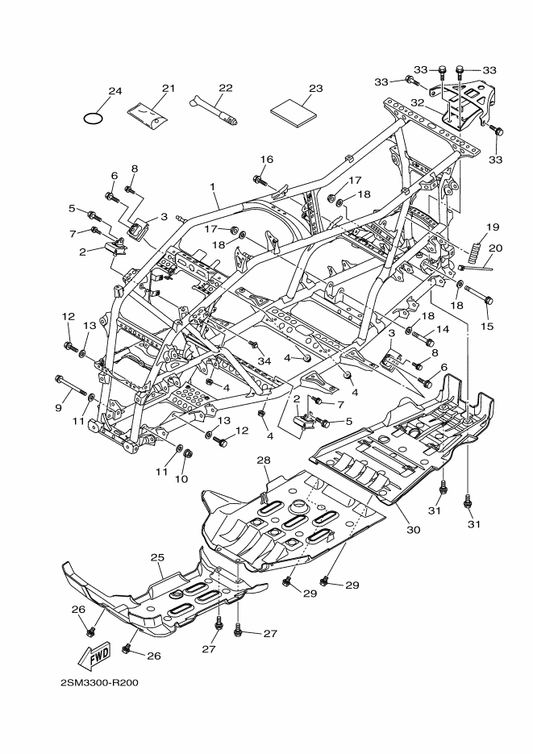 Yamaha 90105-12803 Bolt, Flange — shown on the Frame parts diagram