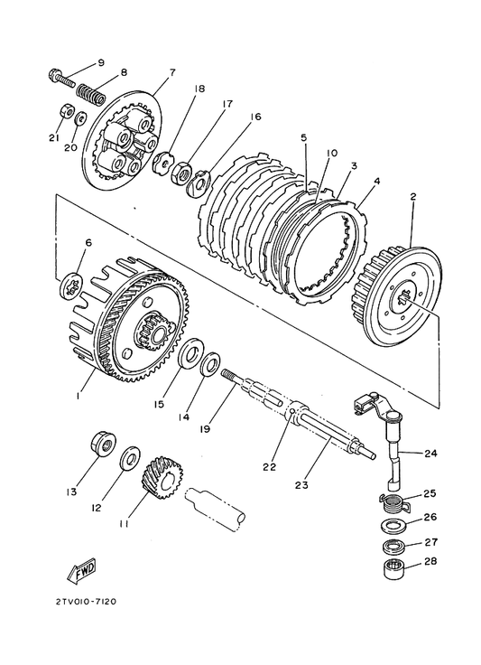 Yamaha 90508-20555 Spring, Torsion — shown on the クラツチ parts diagram