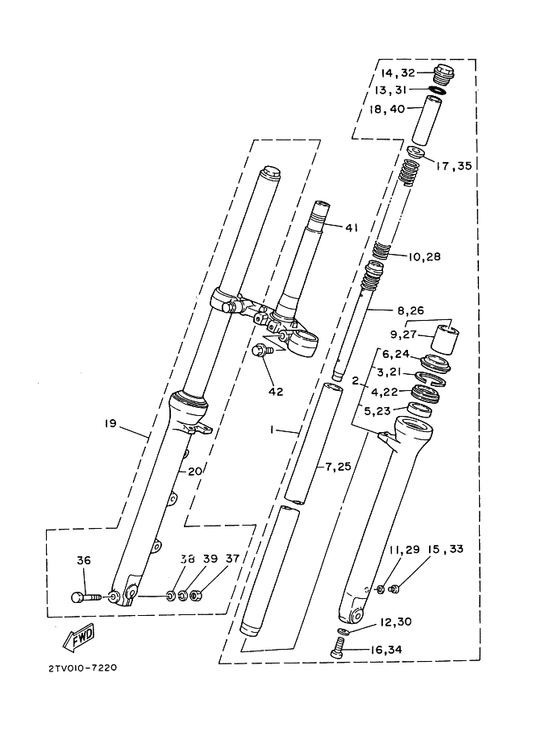 Yamaha 51Y-23110-00-93 . インナチユーブコンプリート 1 — shown on the フロントフオーク parts diagram