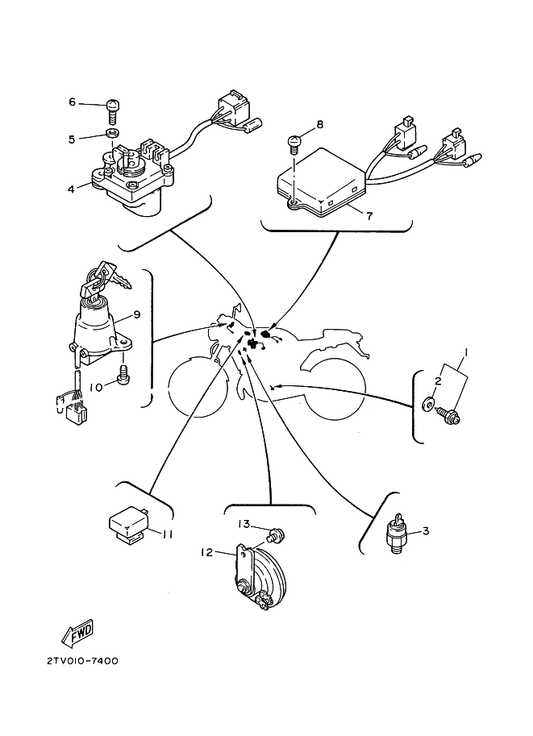 Yamaha 29G-83350-20 Flasher Relay Assy — shown on the エレクトリカル 2 parts diagram