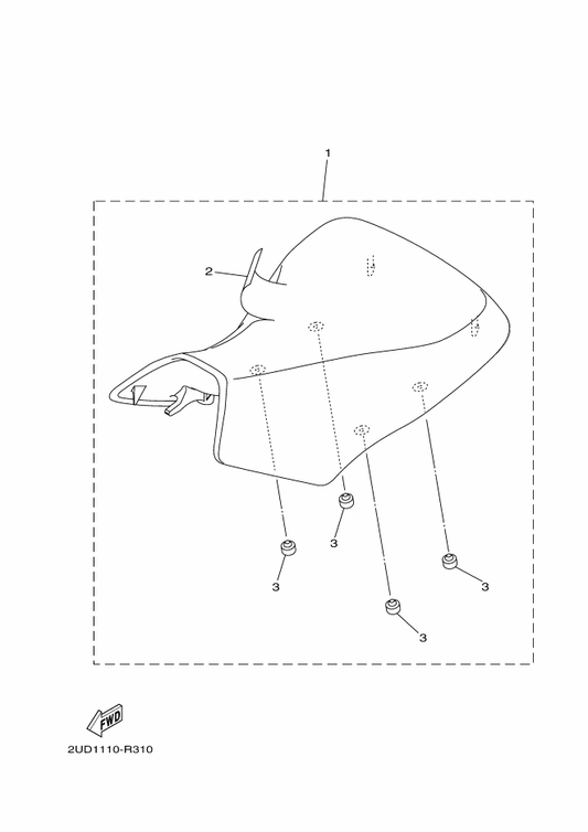 Yamaha 2UD-F470F-11 . Seat Cover Comp. — shown on the Seat parts diagram