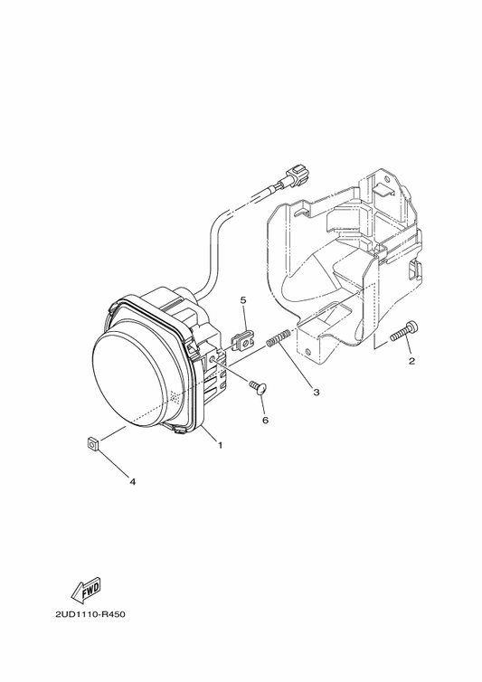 Yamaha 2UD-84300-01 Headlight Assy — shown on the Headlight parts diagram