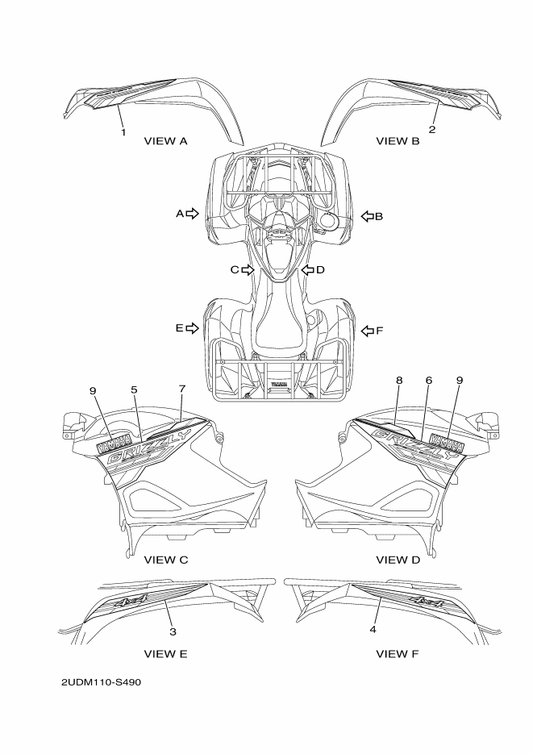 Yamaha B31-F165F-30 Graphic, Front — shown on the Graphics parts diagram