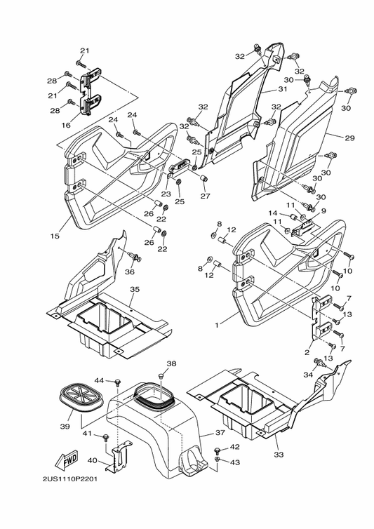 Yamaha 1XD-F8378-00 Pad — shown on the Side Cover parts diagram