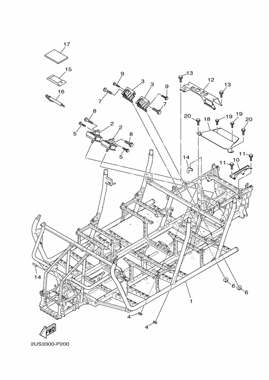 Yamaha 2PG-F1110-00 Frame Comp. — shown on the Frame parts diagram