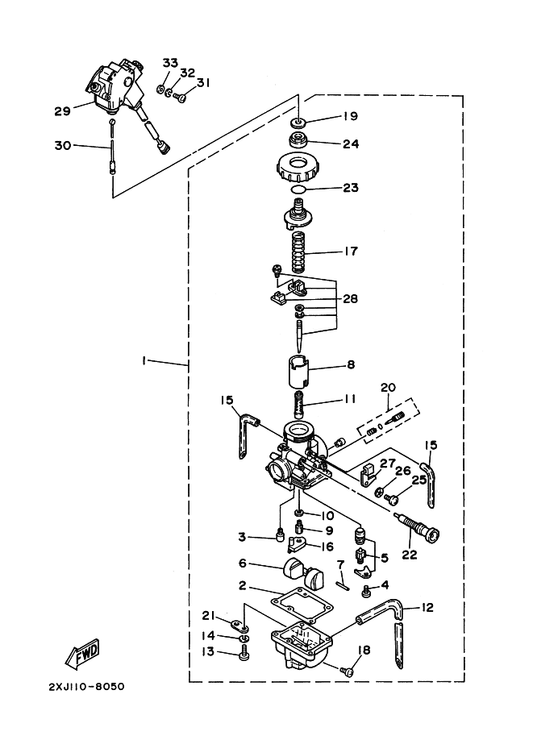 Yamaha 4L0-14141-46 . Nozzle, Main — shown on the Carburetor parts diagram