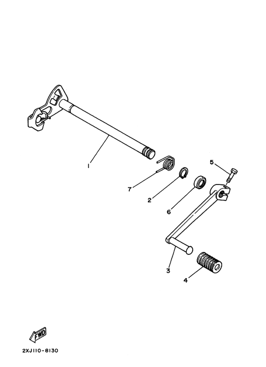 Yamaha 37F-18101-02 Shift Shaft Assy — shown on the Shift Shaft parts diagram