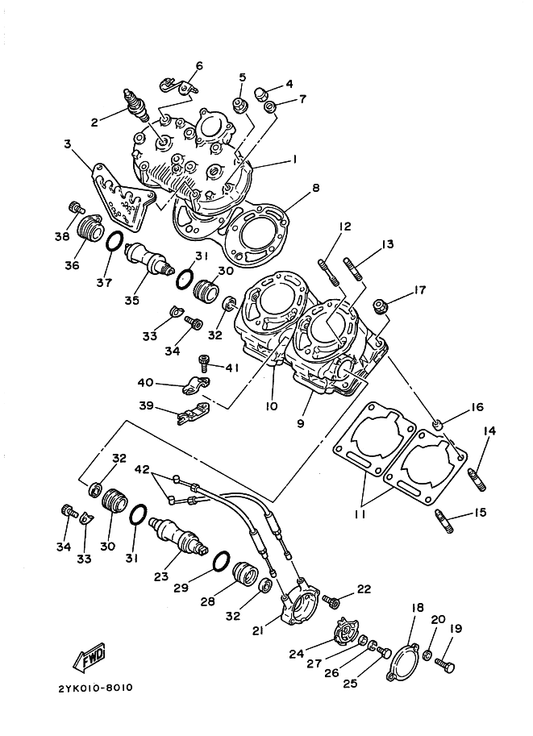 Yamaha 1KT-11181-00 ガスケツト, シリンダヘツド 1 — shown on the シリンダ parts diagram