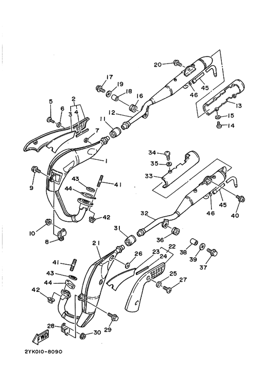 Yamaha 29L-14613-00 ガスケツト,エキゾーストパイプ — shown on the エキゾースト parts diagram