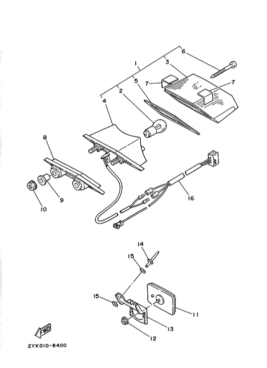Yamaha 90201-033H3 ワツシヤ, プレート — shown on the テールタイト parts diagram