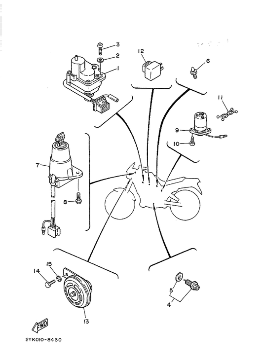 Yamaha 90464-10038 クランプ — shown on the エレクトリカル 2 parts diagram