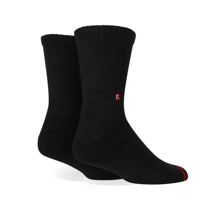 3 Pack Solid Black Crew Sock