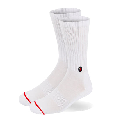 3 Pack Solid White Crew Sock