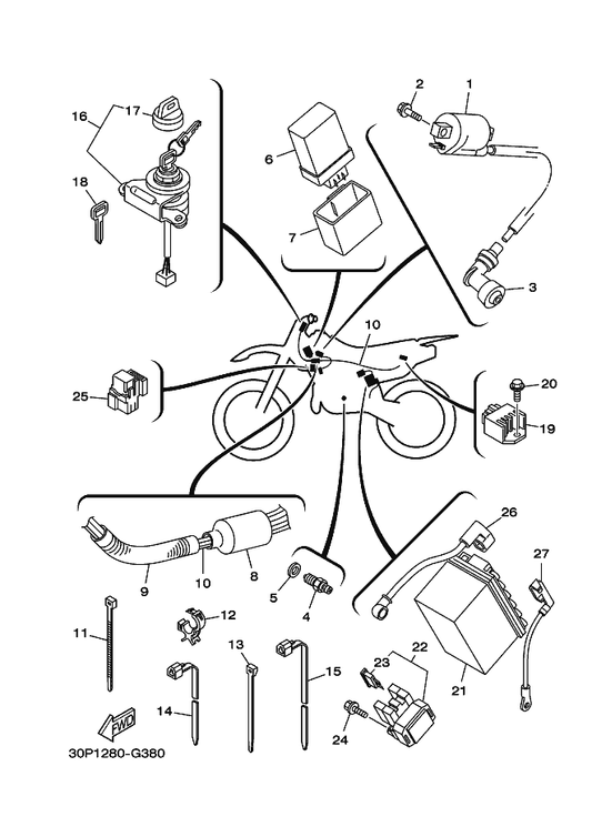 Yamaha 5HP-82510-01 Main Switch Assy — shown on the Electrical 1 parts diagram