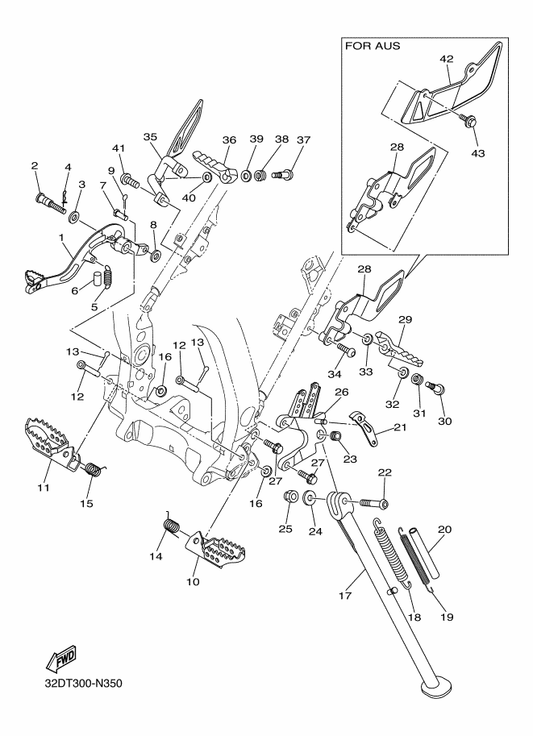 Yamaha 90109-085F5 Bolt — shown on the Stand & Footrest parts diagram