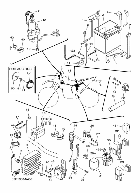 Yamaha 90464-99006 Clamp — shown on the Electrical 2 parts diagram