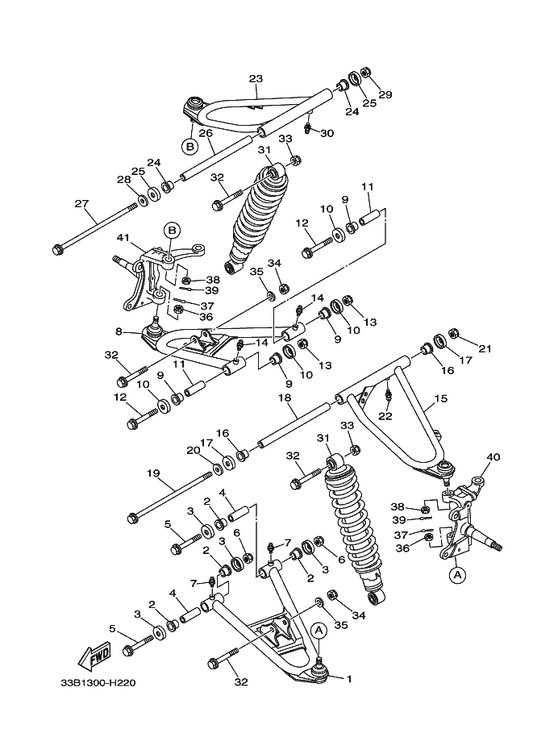 Yamaha 4D3-23570-00-P0 Front Lower Arm Comp. (Left) — shown on the Front Suspension & Wheel parts diagram