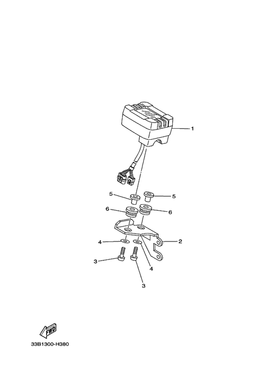 Yamaha 33B-H3522-00 Collar — shown on the Meter parts diagram