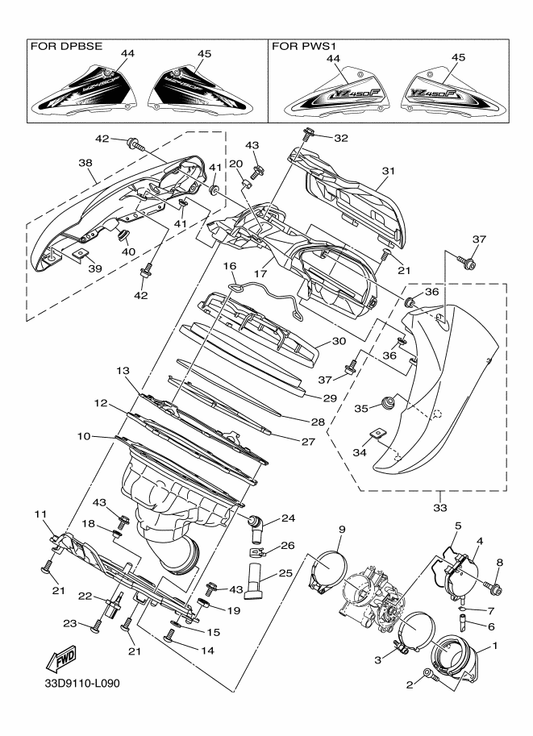 Yamaha 92012-04012 Bolt, Button Head — shown on the Intake parts diagram
