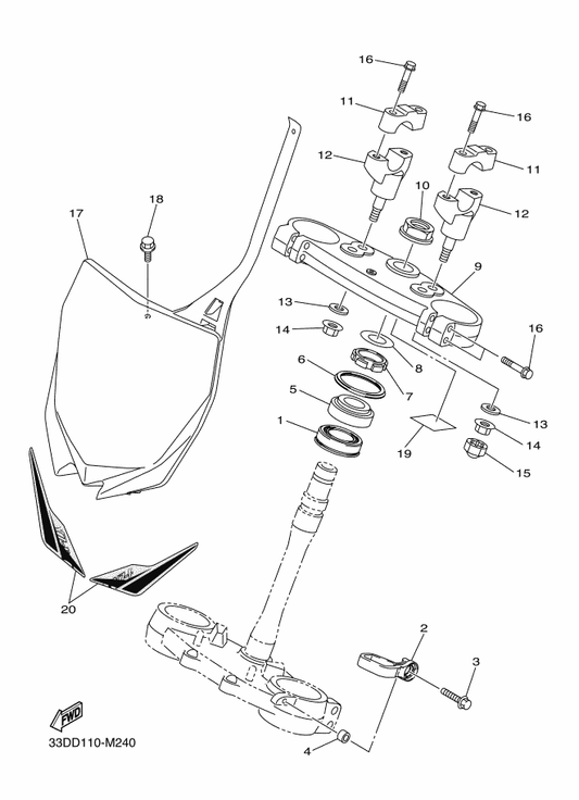 Yamaha 17D-2339R-00 Graphic Set, 1 — shown on the Steering parts diagram