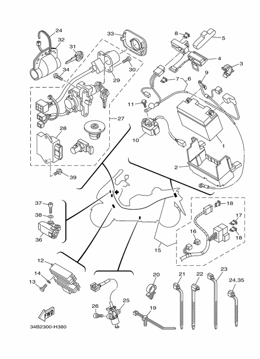 Yamaha 90149-06118 Screw — shown on the Electrical 1 parts diagram