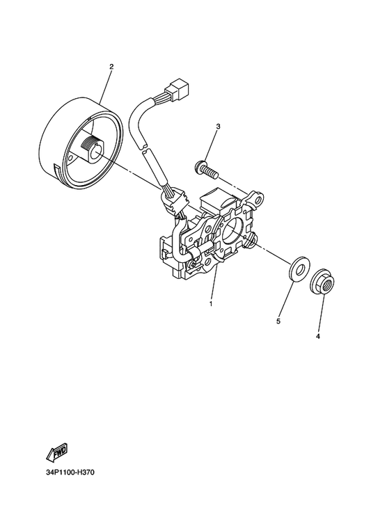 Yamaha 2S2-85550-10 Rotor Assy — shown on the Generator parts diagram