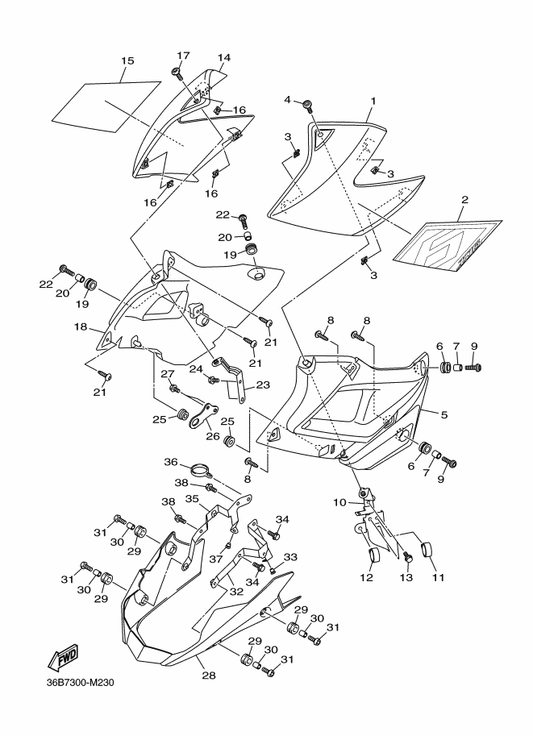 Yamaha 20S-2165C-50 Graphic, 1 — shown on the Side Cover 2 parts diagram