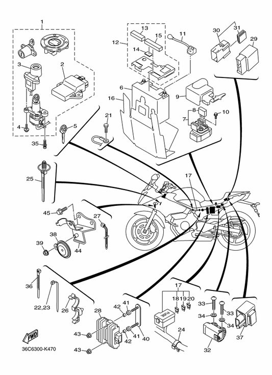 Yamaha 20S-W8250-40 Main Sw. Immobilizer Kit — shown on the Electrical 2 parts diagram