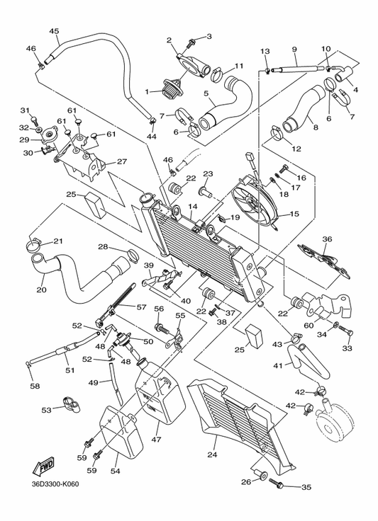 Yamaha 90387-066H4 Collar — shown on the Radiator & Hose parts diagram
