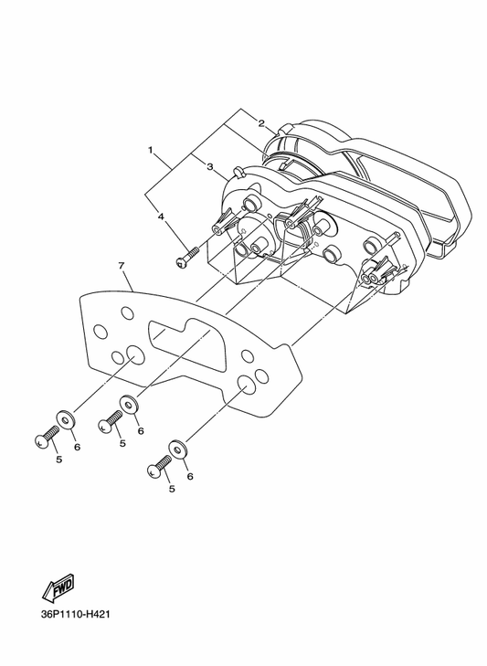 Yamaha 36P-83615-00 Blind, Meter — shown on the Meter parts diagram