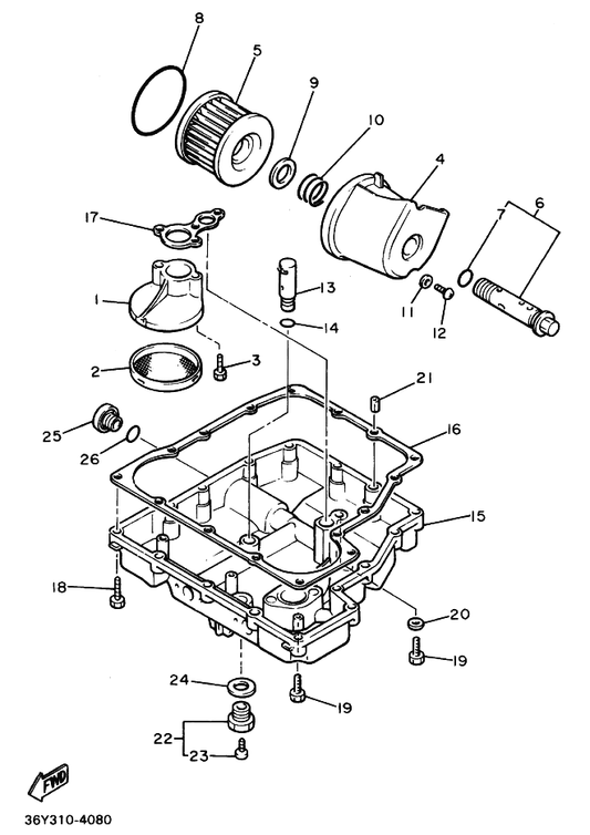 Yamaha 4CR-13415-00 Seal, Oil Strainer — shown on the Oil Cleaner parts diagram
