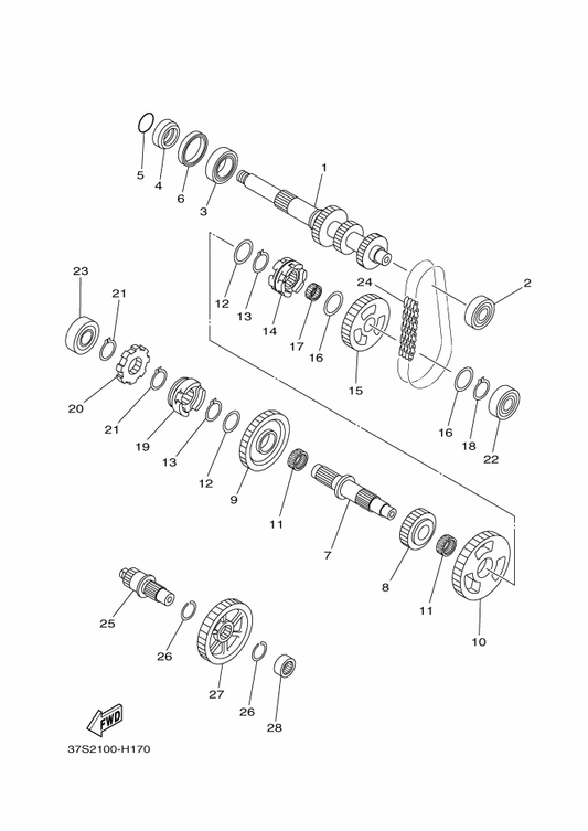 Yamaha 5GH-17402-01 Drive Axle Assy — shown on the Transmission parts diagram