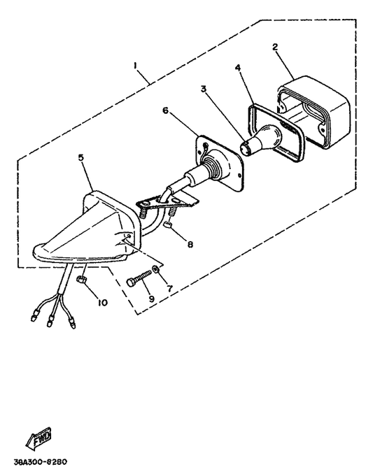 Yamaha 122-84514-00 . Bulb — shown on the Taillight parts diagram