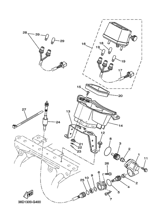 Yamaha 12S-83570-10 Speedometer Assy — shown on the Meter parts diagram