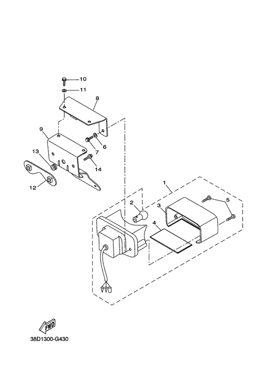 Yamaha 12S-H4734-00 . Lens, Licence Light — shown on the Taillight parts diagram
