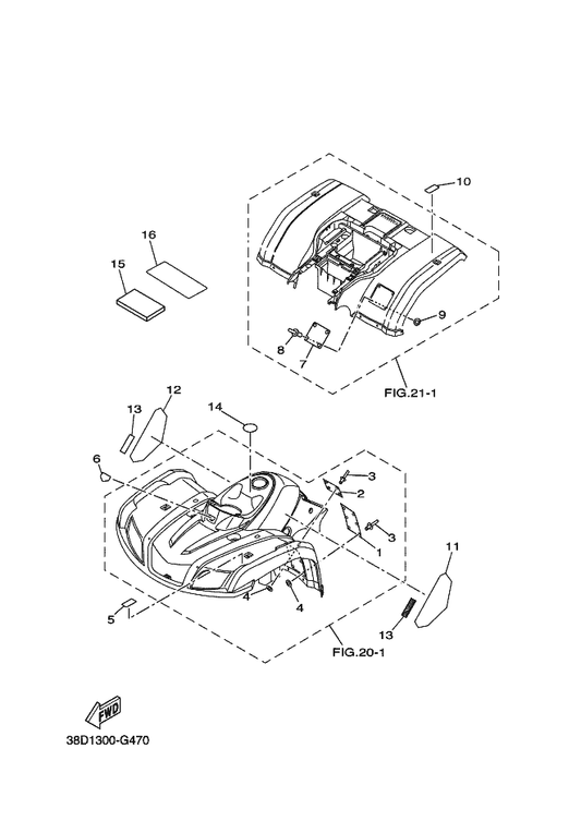 Yamaha 5UH-F1781-G0 Emblem 1 — shown on the Emblem & Label 1 parts diagram