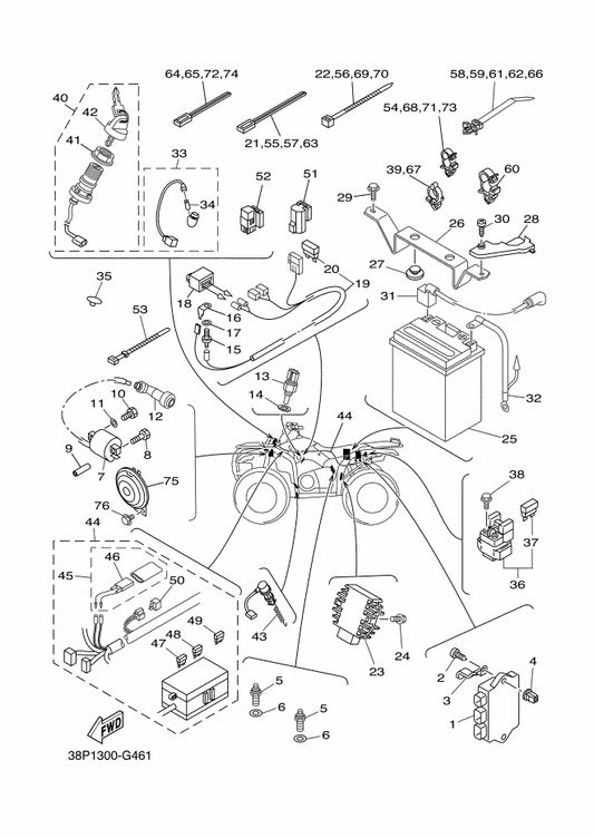 Yamaha 5UH-85540-00 C.D.I. Unit Assy — shown on the Electrical 1 parts diagram