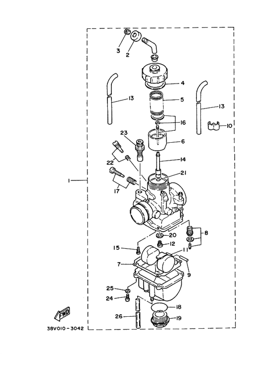 Yamaha 288-14343-54 . ジエツト,メイン (#108) — shown on the キヤブレタ parts diagram