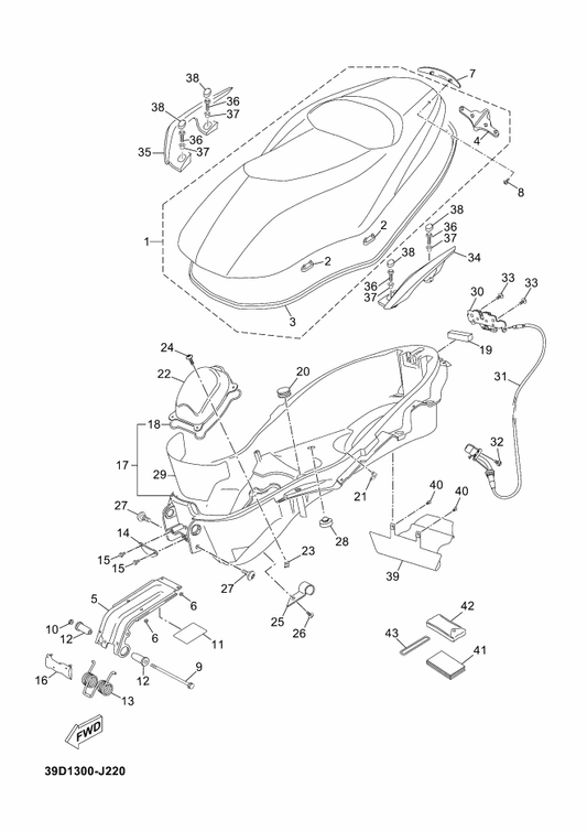 Yamaha 39D-F819D-P0 Manual,Owner'S — shown on the Seat parts diagram